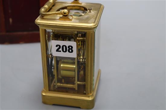 A G. Hammond brass repeating carriage clock and case